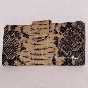 The Find Wallet Python Pattern Leather Wallet Snap Closure